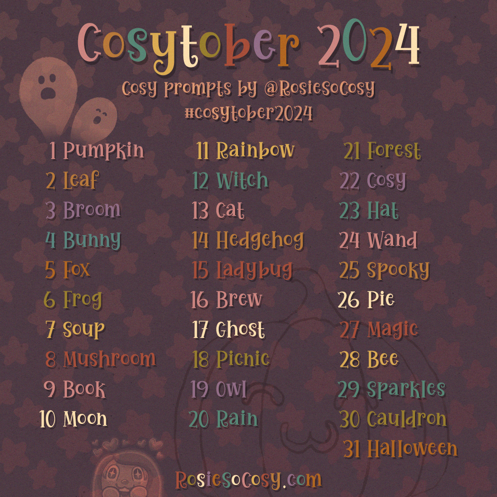 COSYTOBER 2024! Cosy art prompts for October! 